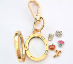 Thank You Teacher. Gold Oval Floating Locket Keyring