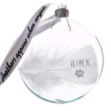 In Memory Feather Name Bauble. Baby, Pet