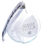 Personalised Feather Round Memorial Bauble