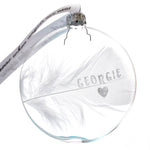 Feather In Memory Bauble Personalised