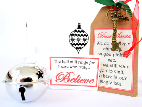 Santa Key & Christmas 'Believe' Bell Decoration Package