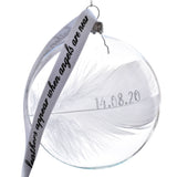 Feather In Memory Bauble Personalised