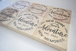 New Home, Adventure, Memories Est 2023. Wood Shelf Sign