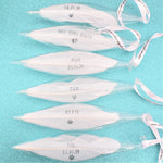 Personalised White Feather Teardrop Decoration