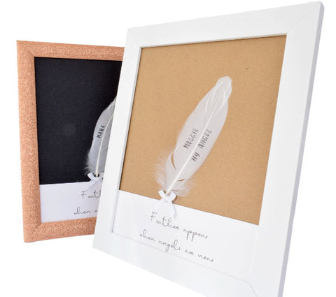 Personalised Feather In Memory Frame