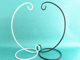 Bauble / Jewellery Display Stand. Metal Ornate Ornament Trinket Holder. White half moon swirl hanger