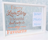 Love Quote Photo Frame Personalised Colours