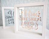 Love Story Never Ends Quote Frame