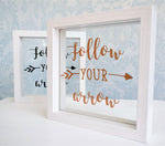 Follow Your Arrow Motivational Quote Frame. Personalised Rose Gold White. Just Because Birthday Christmas Gift Ornament Baby Nursery