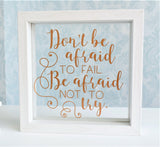 Motivational Quote Frame. Dont Be Afraid To Fail. Personalised Rose Gold White. Just Because Birthday Christmas Gift Ornament Sister Friend