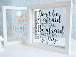 Motivational Quote Frame. Dont Be Afraid To Fail. Personalised Rose Gold White. Just Because Birthday Christmas Gift Ornament Sister Friend