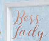 Boss Lady. Motivational Quote Frame. Office Decor. Strong Woman Gift. Personalised Rose Gold White. Birthday Sign Christmas Present Ornament