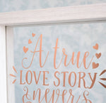 Love Story Never Ends Quote Frame