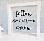 Follow Your Arrow Motivational Quote Frame. Personalised Rose Gold White. Just Because Birthday Christmas Gift Ornament Baby Nursery