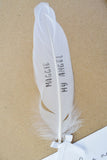 Custom Feather Wording Condolence Frame